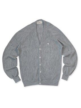 Vintage Arnold Palmer Cardigan Sweater Knit Grey Grandpa Minimalist Preppy 70s